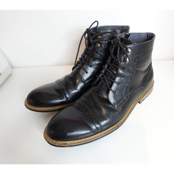Bruno Marc Black Bergen-03 Oxford Dress Ankle Boots Mens Size 12 main image 7